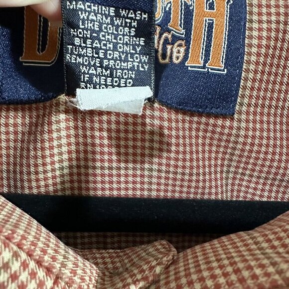 Duluth Trading Co Mens Button Down Red Orange Houndstooth‎ Print Long Sleeve XXL - Picture 3 of 9